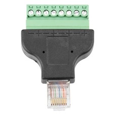 8P8C Ethernet RG-45 Male To Terminal 8 Pin Digital Adapter Connector Conversion