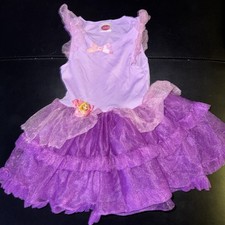 Disney Rapunzel Tangled Purple Ruffle Princess Dress Costume Girls XS 4 5