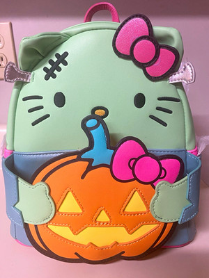 Loungefly Hello Kitty Halloween Pumpkin Mini Backpack Green/Blue/Pink