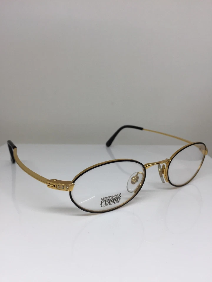 New Vintage GIANFRANCO FERRE GFF 355 Eyeglasses M. 355 C. 8ST Black & Gold Italy - Image 4 of 4