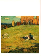 1979 Vintage WASSILY KANDINSKY "THE BLUE RIDER" FABULOUS COLOR offset Lithograph