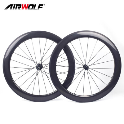 700C 60*25mm Carbon Laufradsatz Rennrad Fahrrad Räder Felgenbremse Drahtreifen