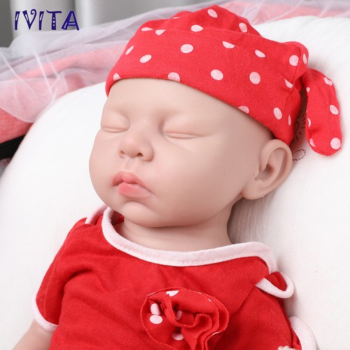 Handmade Sleeping Baby Girl 18''Silicone Waterproof Doll Prematur Baby+Clothes - Picture 11 of 12