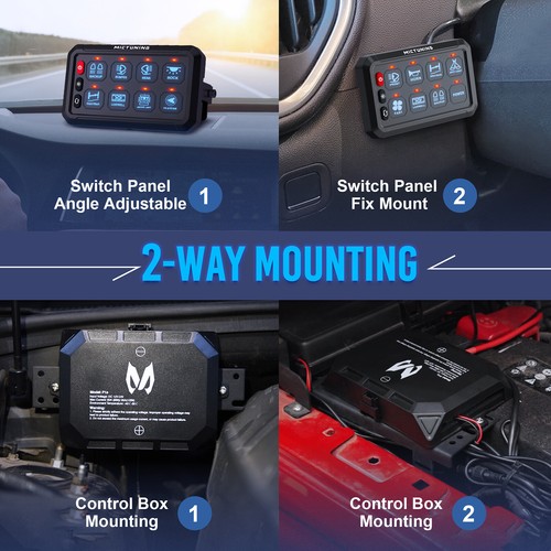 P1S-B08X 8 Gang Switch Panel Toggle On/Off Touch Switch Relay System Blue Light - Picture 7 of 24