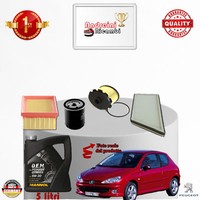 Inspektionskit Filter + ÖL Peugeot 206 1.9 Diesel 51KW 69CV Von 2003->