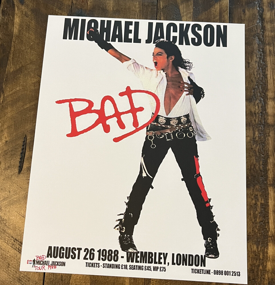 Michael Jackson Bad Poster Replica 8x10 Photo Print Concert Poster