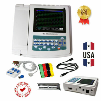 Digital 12-channel/lead Touch Electrocardiograph ECG/EKG Machine interpretation