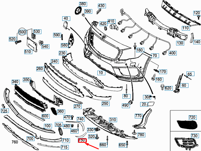 Neu MB GLA X156 AMG Frontstoßstange unten rechts Seitenspoiler A1568850800