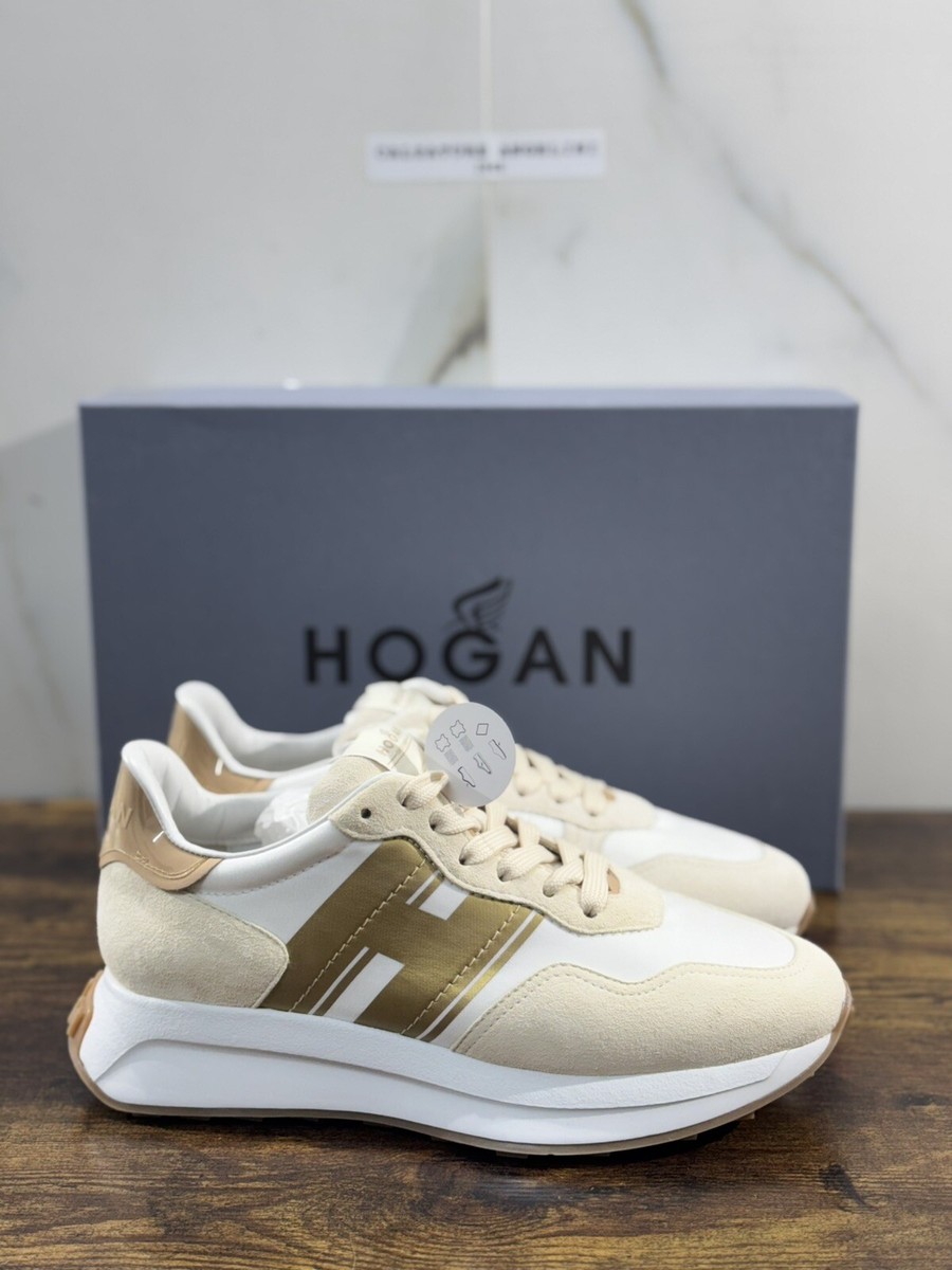 スニーカー HOGAN Women Sneakers HXW6410EH41QZB0GAS Beige Hogan H641 Women's Sneakers Suede Beige Memory Foam Luxury