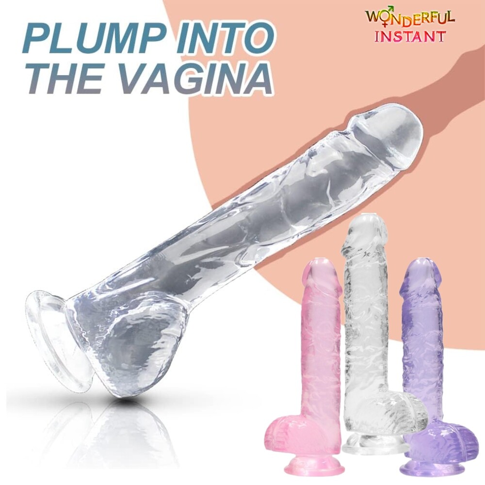 Dildo Femenino Consoladores Para Gays Transparente Pequeño 17 cm Gelatina Jelly