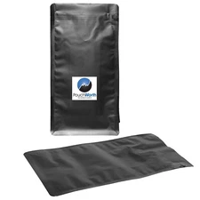 100 Pack 12 oz Coffee Bags with Valve Black Flat Bottom Coffee Beans Packaging