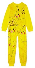 Pokemon Pikachu Union Suit One Piece Pajamas Blanket Sleeper 4 5 6 7 10 12 Boys