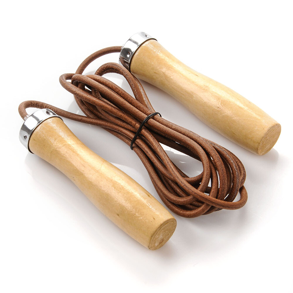 Skipping Rope Leather 9ft Gym Boxing Speed Jumping Exercise