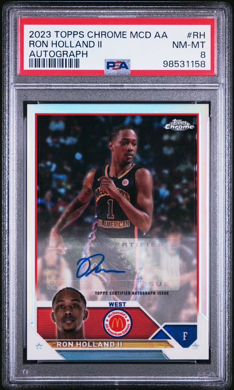 PSA 8 - RON HOLLAND II Auto - 2023 Topps Chrome McDonalds AA - McDonald's Rookie