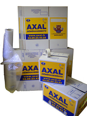 Carton haute résistance jusqu/'à 20kg avec poignées intégrées adaptées au port de charge lourde pour déménagement d/'un T1// studio adhésif Kit déménagement: lot de boites en carton bulles