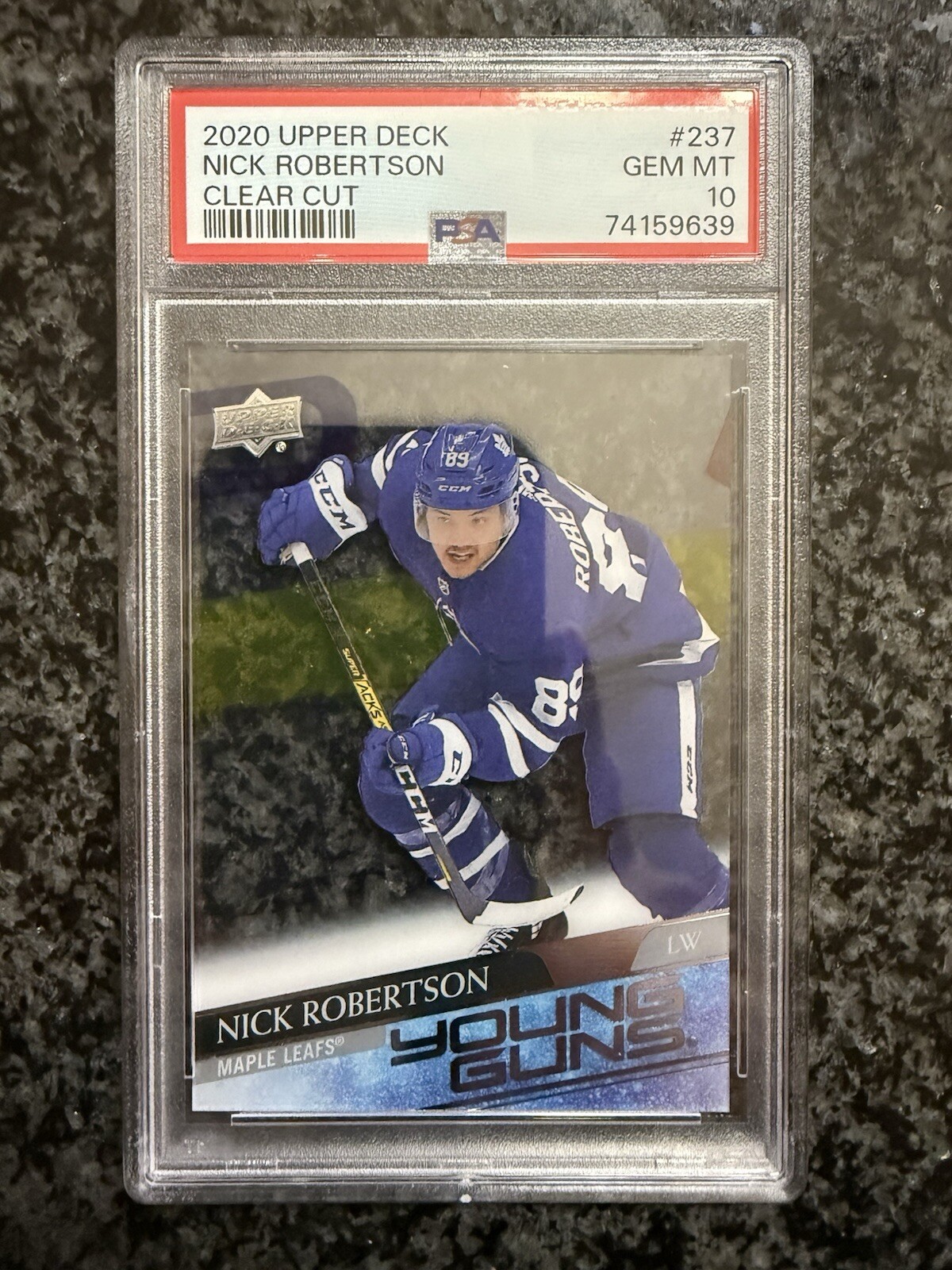 2020 Upper Deck Nick Robertson Clear Cut Young Guns Rookie #237 PSA 10 Gem Mint