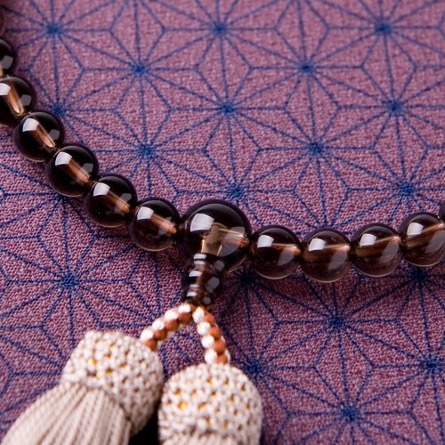 Prayer beads for women, Kyoto prayer beads, brown crystal, 7mm, co-made - Picture 8 of 9