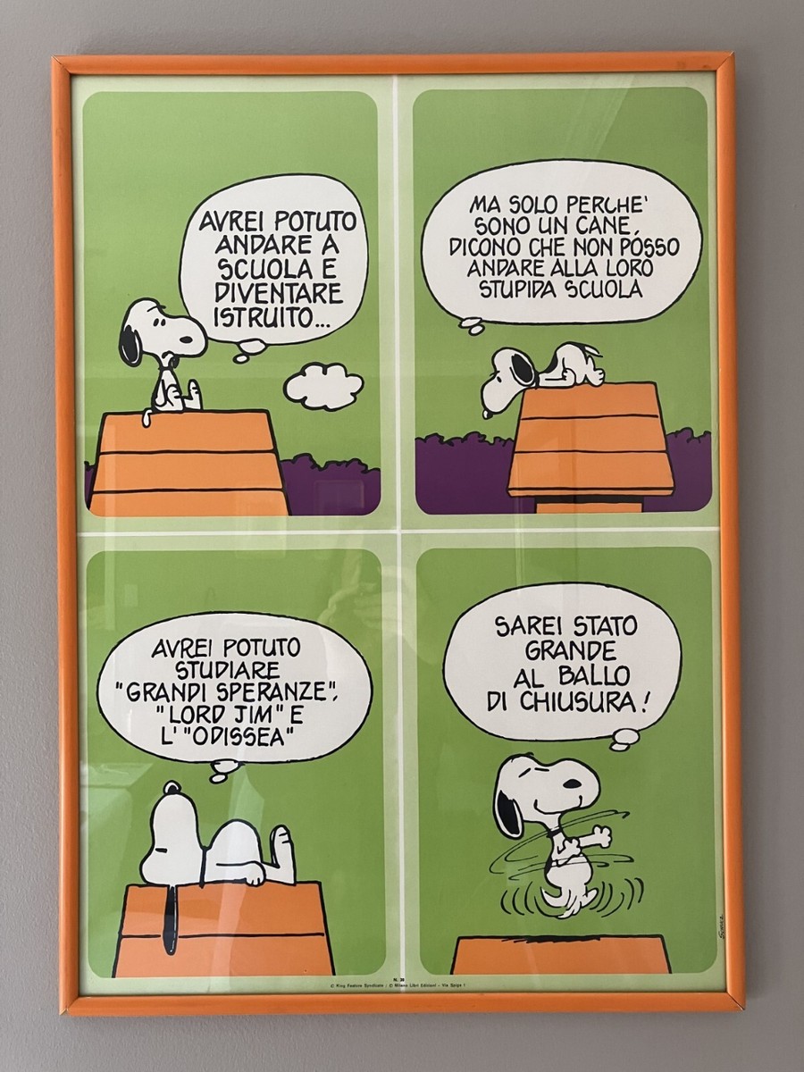 Vintage Snoopy Poster in Italian - c. 1960 | eBay