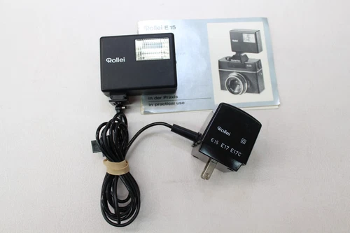 Rollei E15 Flash Unit for 35mm w/ Rollei Power Supply (E15/E17/E17C) & Manual