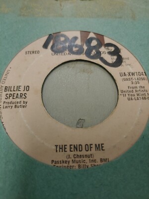 BILLIE JO SPEARS THE END OF ME 7'' VINYL 45RPM RARE OOP VERY GOOD