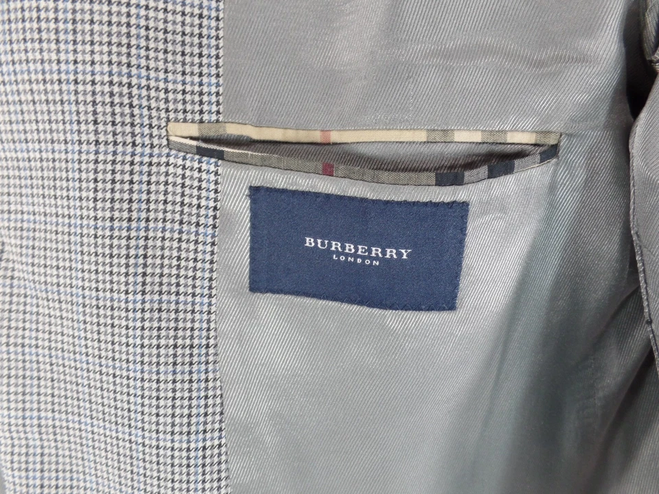 Casaco esportivo Burberry masculino 42L Houndstooth terno jaqueta 3 botões frente EUA Londres - Imagem 4 de 4