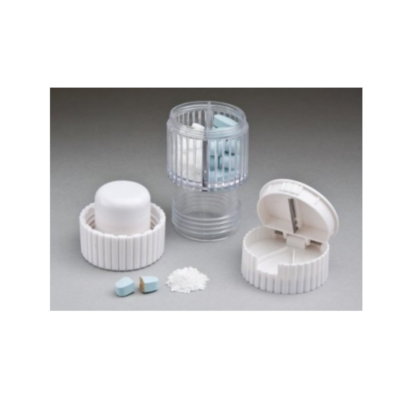 Luxury 3 IN 1-Grinder Powder-Cutting-Two Compartment Store Pill Dispenser #6343