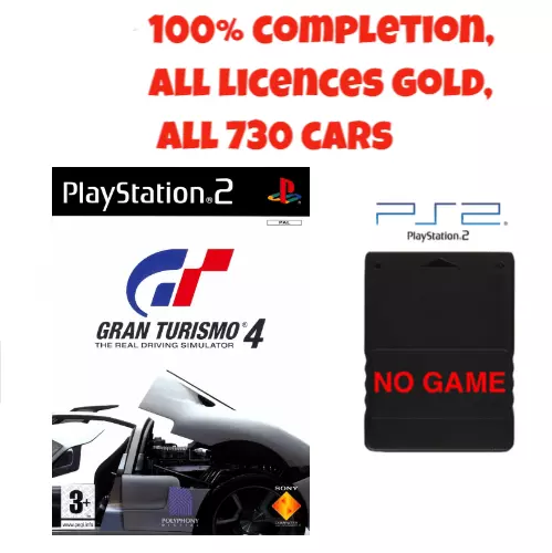 Gran Turismo 4 GT4 Save PS2 Memory Card Unlocked 100% Completed Saves All Cars