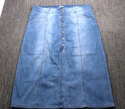 Monroe and Maine Women's Plus size denim Skirt Size 20W(42x34) Maxi Button-front