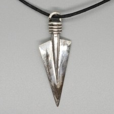 Arrow Spear Head Pendant 925 silver Tribal Archer Archery Larp Viking Biker
