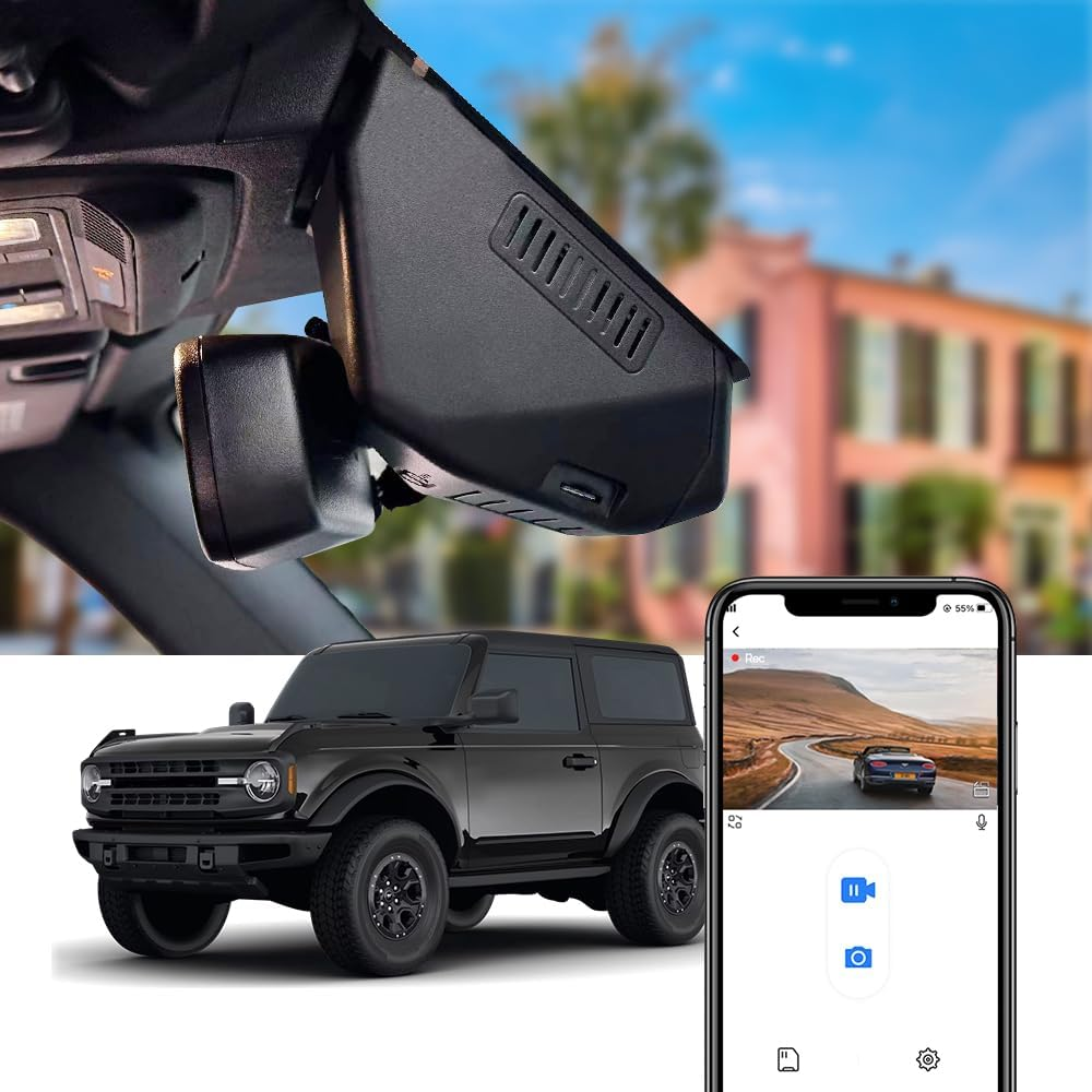 4K Dash Cam for Ford Bronco 2021-2024 and Raptor Excluding Bronco Sport HD