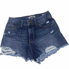 NY Rewash Womens high rise jean shorts sz 7/28 Dark Blue EUC