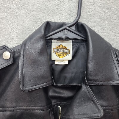 Genuine Harley Davidson Jacket Kids 4 Faux Leather Logo Biker
