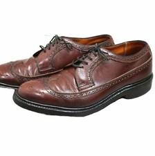 Phi-Bates Dress Shoes Mens 9.5 Brown Leather Wingtip Lace Up