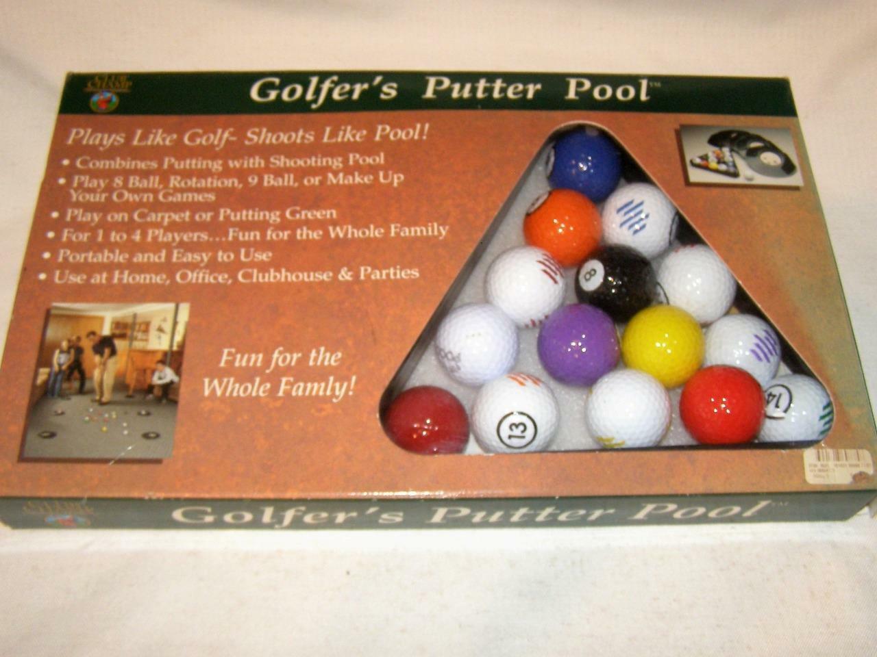 Golfers Putter Pool Game by Club Champ 16 Golf Balls Shoot Billiards Rack NIOB eBay