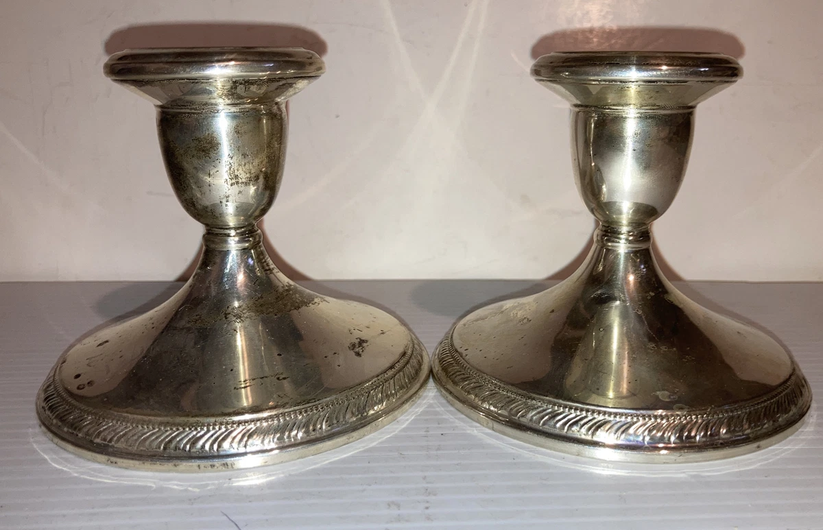 Vintage Cartier Sterling Silver Candlesticks 2593 Weighted Candle Holders