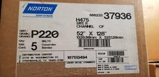 Norton 52" x 128" Sanding Belts 220 Grit H475 Durite (R) Channel CF 37936