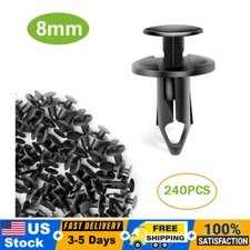 240PCS 8mm Bumper Clips Retainer Auto Car Plastic Rivets Fastener Fender Push
