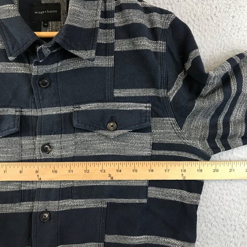 Wings + Horn Mens S Button Down Shirt Long Sleeve Flannel - Picture 7 of 10