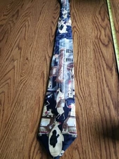 Steven Harris "The Udder Place" Cow Themed Men's NeckTie Tie Vintage 