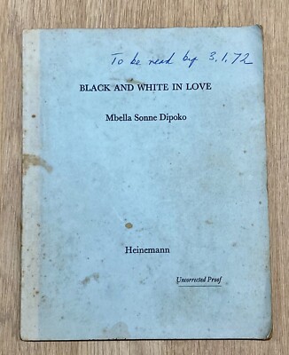Black and White In Love by Mbella Dipoko. African Writer Series 107 UNC PROOF