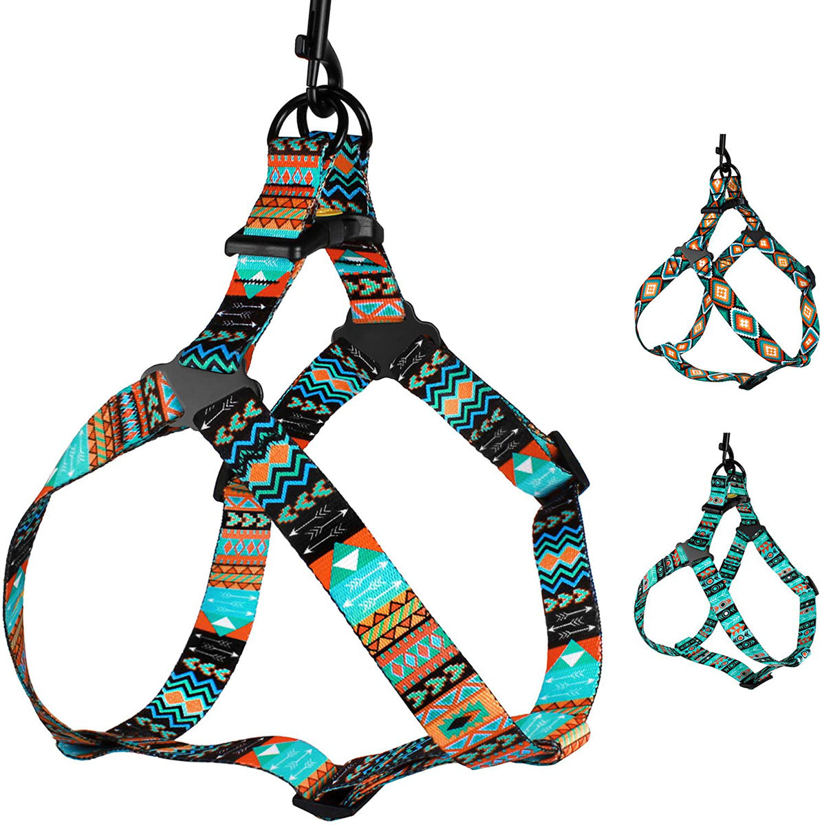 CollarDirect Adjustable Dog Harness Tribal Pattern Step-in Small