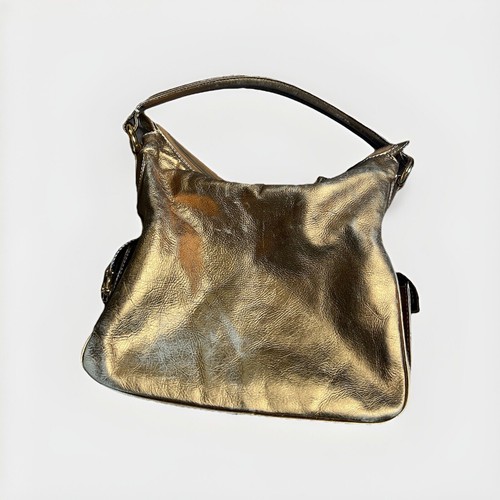 Vintage Y2K Metallic Gold Leather Purse Handbag Satchel Hobo Western Cowgirl Bag - Picture 6 of 15