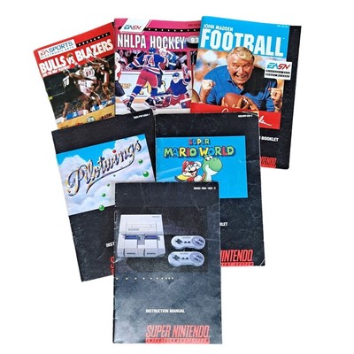 Super Nintendo Game Manual Instruction Booklets Super Mario Pilotwings Lot