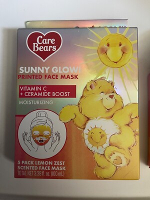 Care Bears X Taste Beauty Sunny Glow 5 Pack Lemon Zest Vitamin C Face Masks NEW