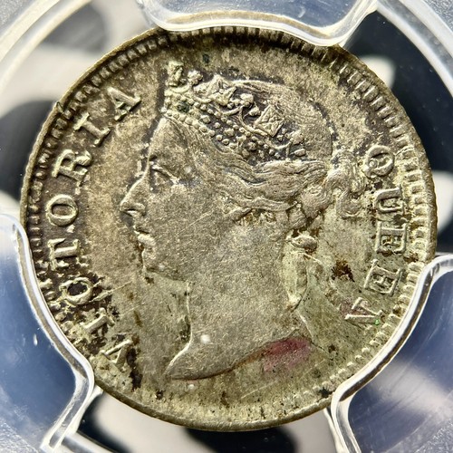 1896 Straits Settlements 5 Cents PCGS AU58 Lot#G9850 Silver! - Picture 3 of 4