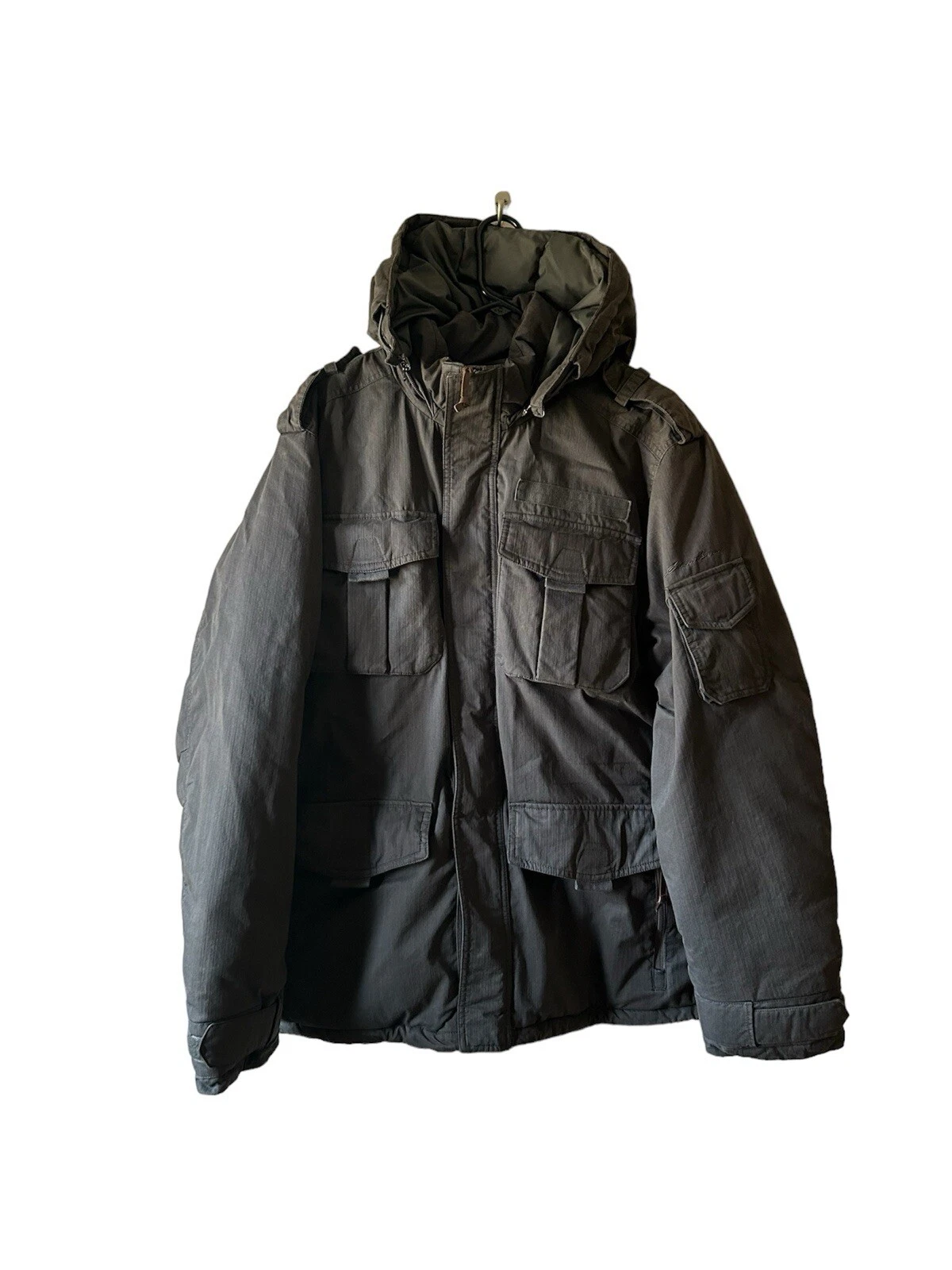 Eddie Bauer Premium Goose Down Puffer Jacket Coat Grey Mens Large