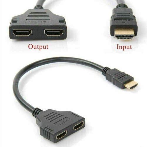 4K HDMI Cable Splitter Adapter 2.0 Converter 1 In 2 Out 1 Male to 2 Female - Picture 3 of 8