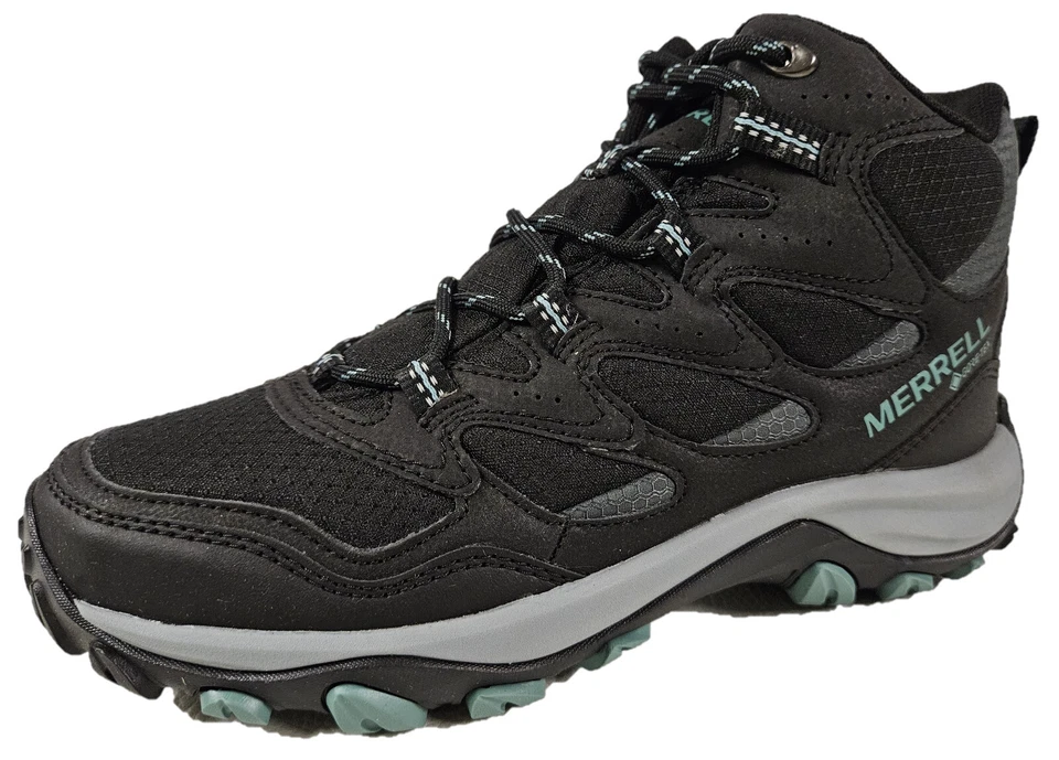 Merrell Wanderschud Mid Gtx Damen GORE-TEX Wanderstiefel Trekkingstiefel schwarz