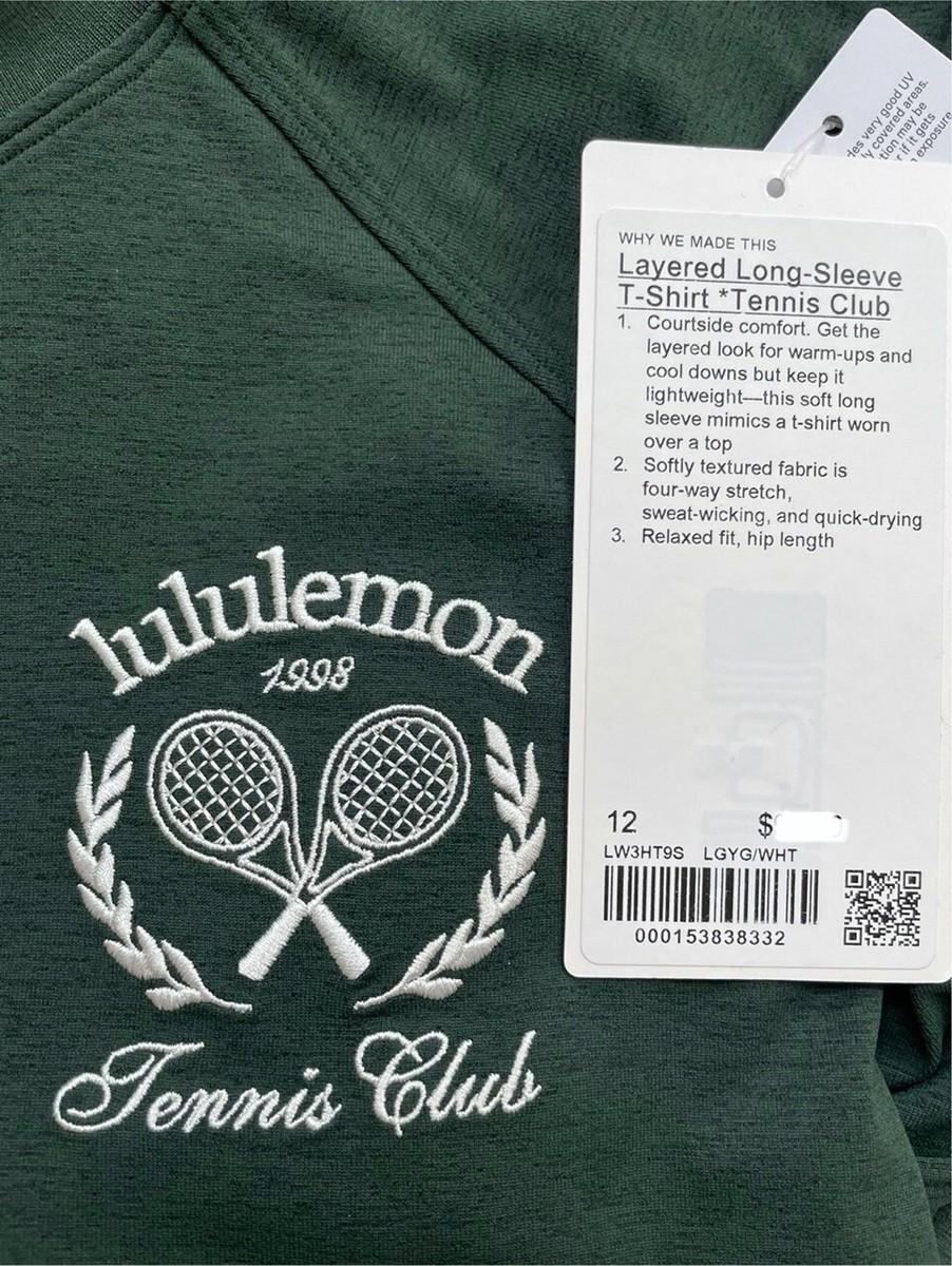 Lululemon Layered Long-Sleeve T- Shirt Size 12 Tennis Club Legacy
