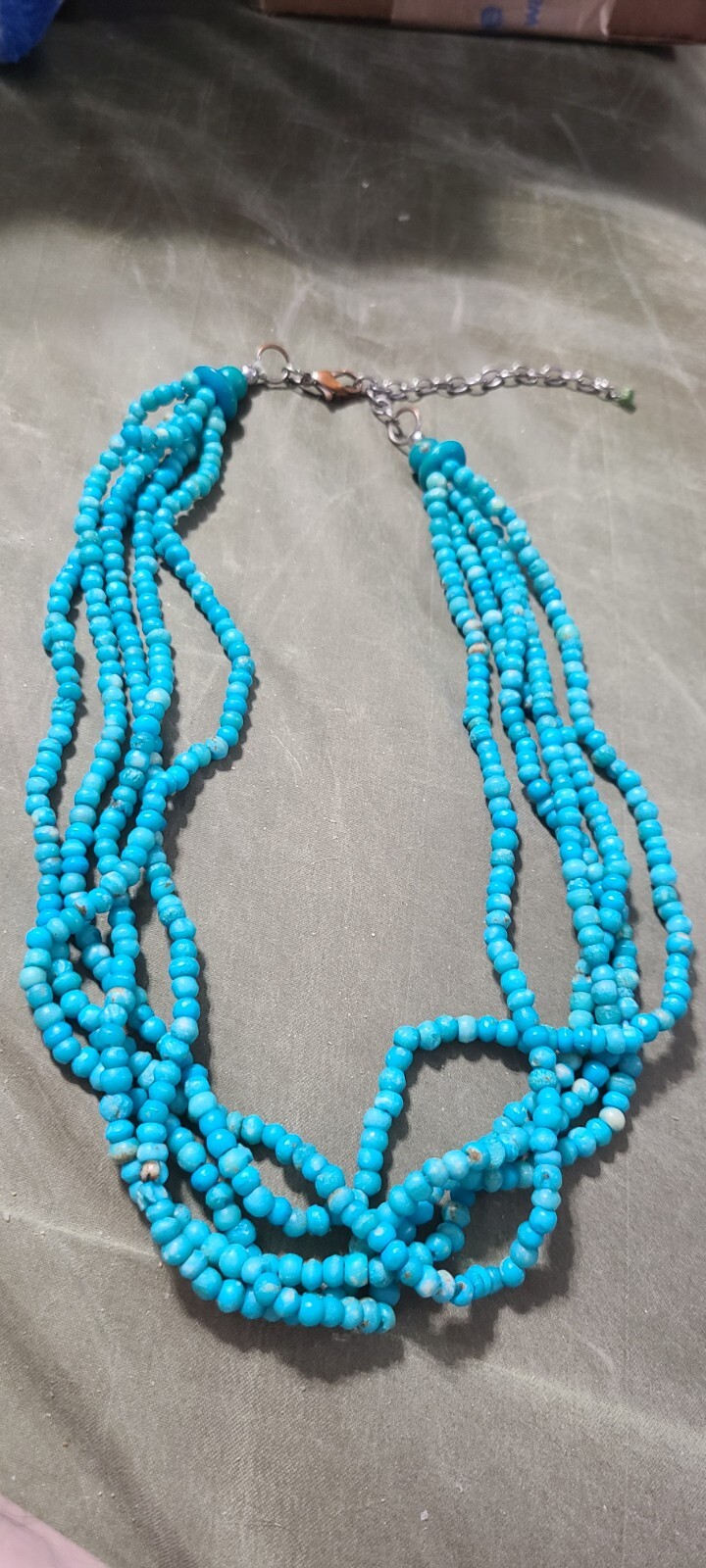 Pretty Statement Necklace Multi Layer Turquoise B… - image 2